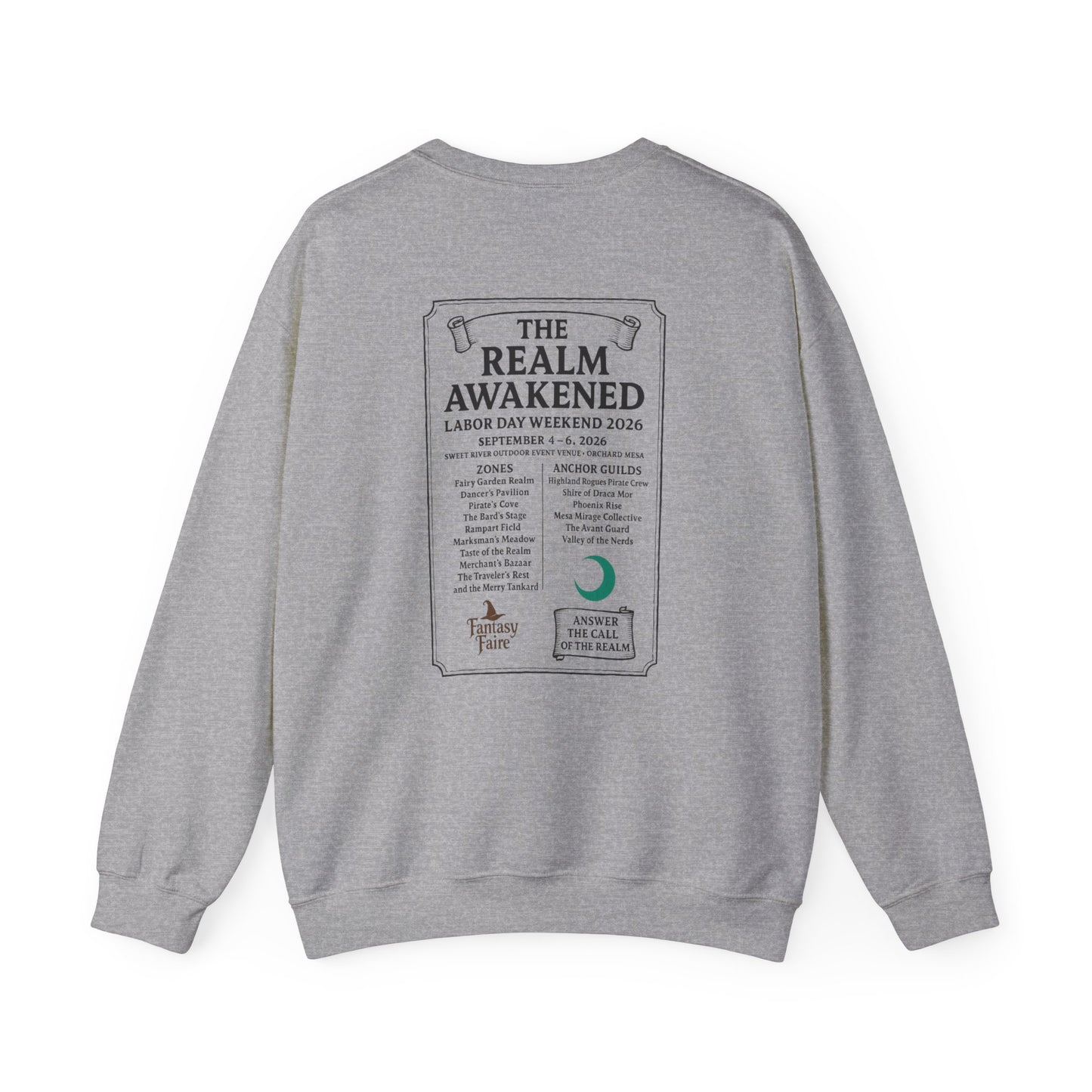 2026 Mesa County Fantasy Faire Sweatshirt — "The Realm Awakened" Crewneck