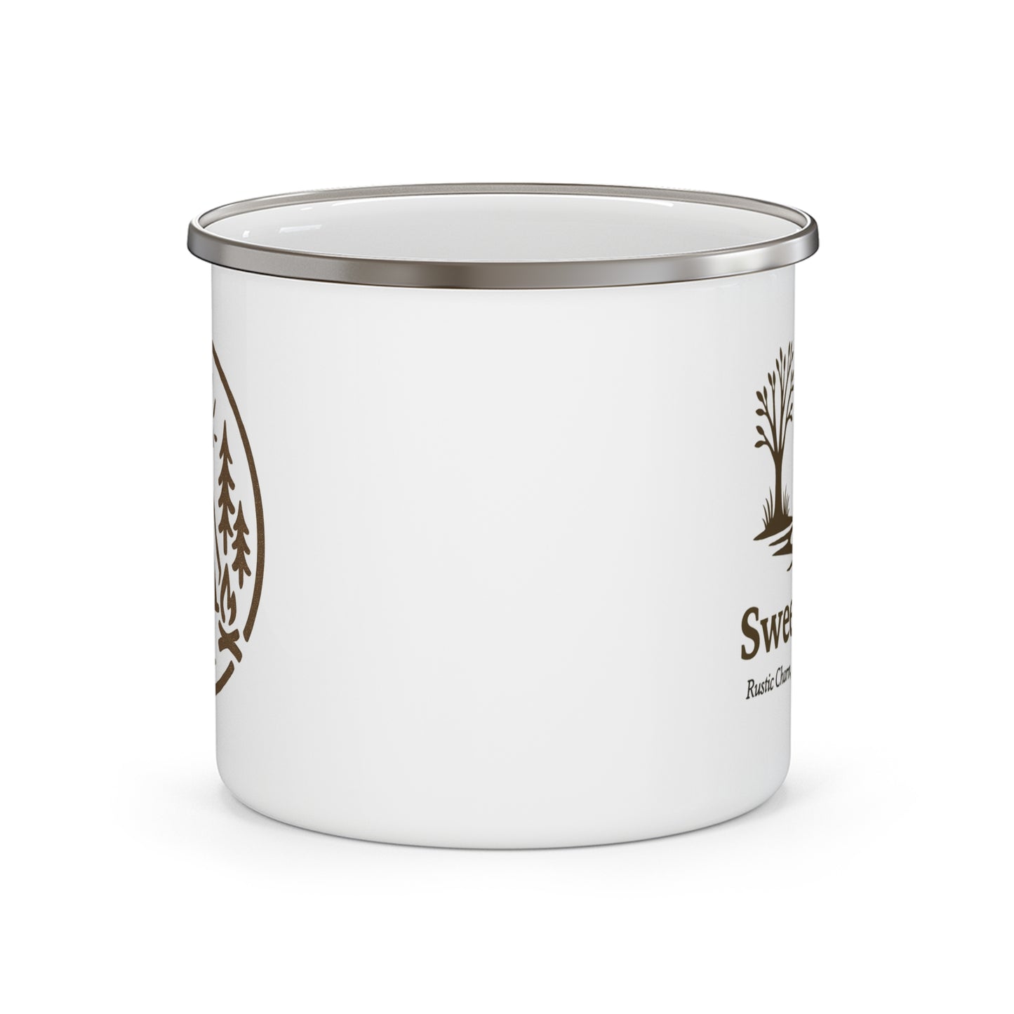 Sweet River Enamel Camping Mug – 12oz Durable Stainless Steel with Tree & Bird Nature Design – Perfect for Camping, Hiking, Outdoor Enthusiasts & Gifts