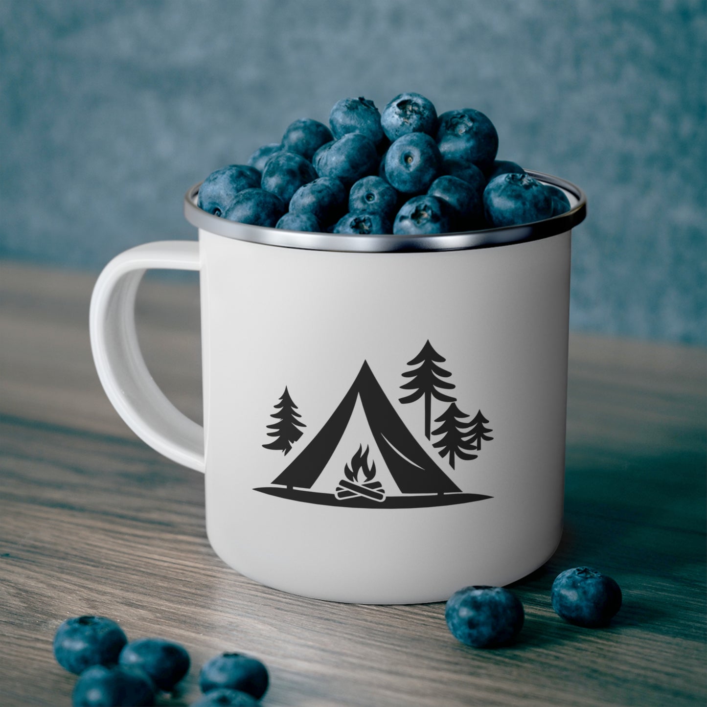 Camping Enamel Mug | Camp More Worry Less | Outdoor Adventure Coffee Cup, Gift for Campers, Rustic Camping Supplies, Hiking Mug