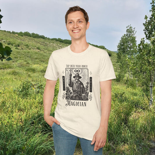 Fantasy Faire Magician Tarot Tee — "Tap Into Your Inner Magician" Mystical Graphic T-Shirt
