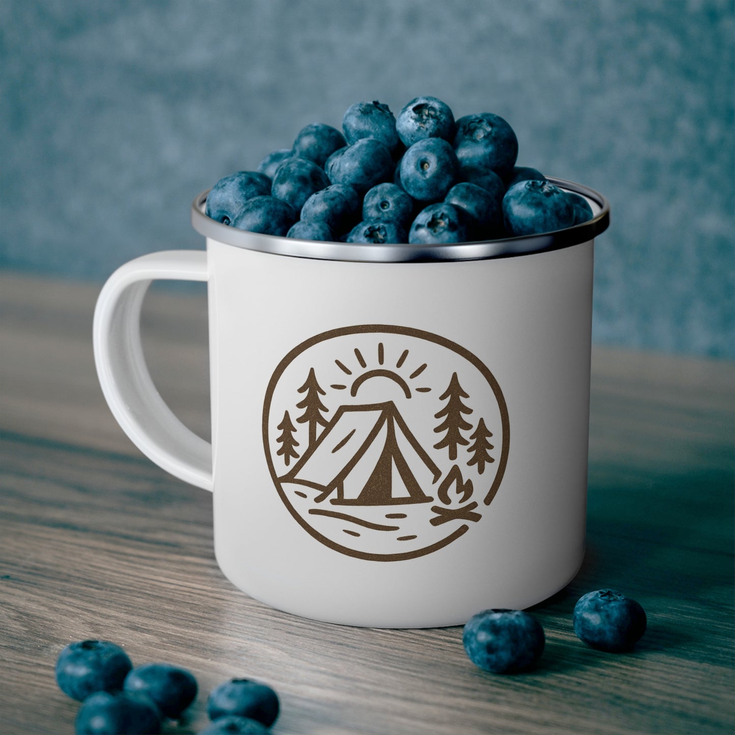 Sweet River Enamel Camping Mug – 12oz Durable Stainless Steel with Tree & Bird Nature Design – Perfect for Camping, Hiking, Outdoor Enthusiasts & Gifts
