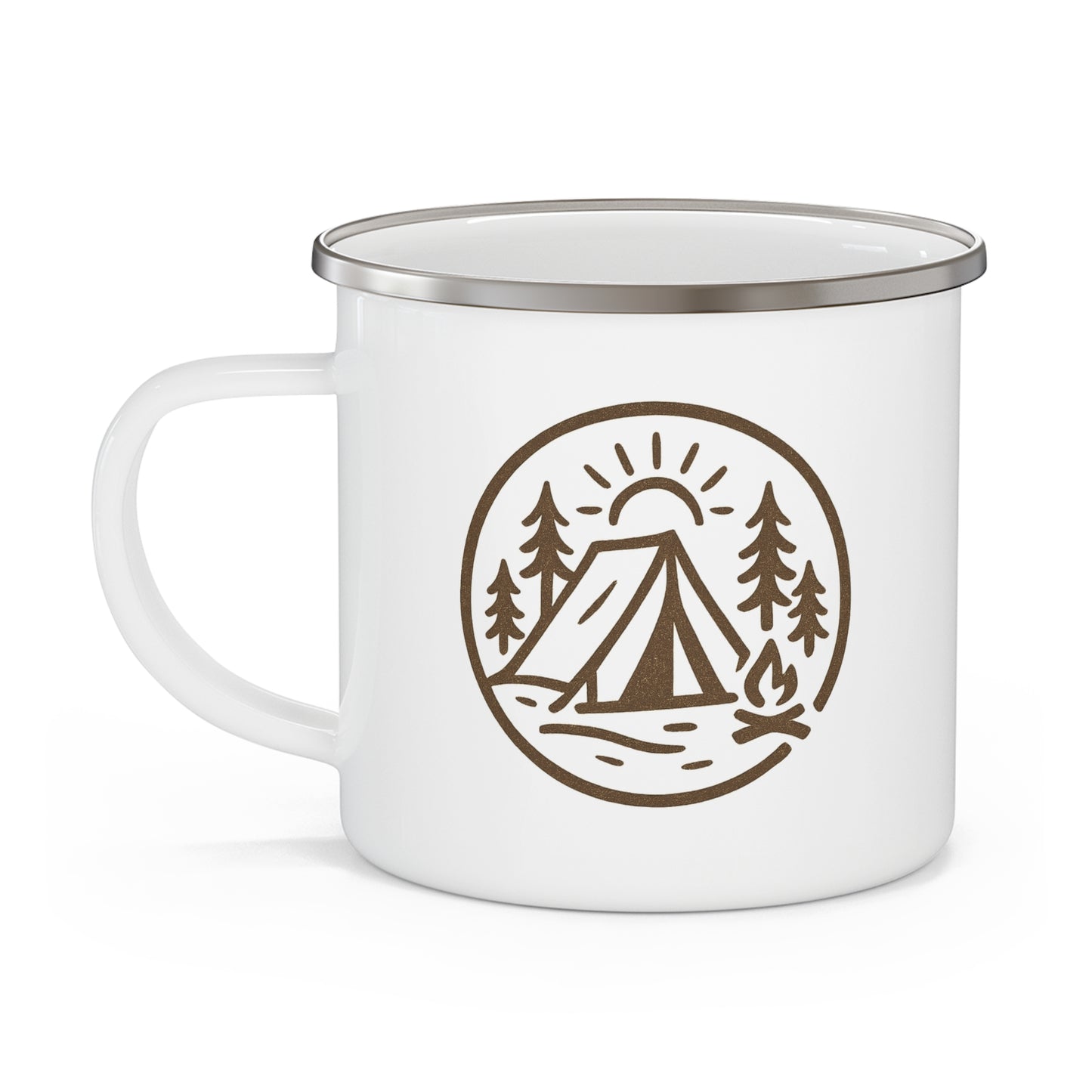 Sweet River Enamel Camping Mug – 12oz Durable Stainless Steel with Tree & Bird Nature Design – Perfect for Camping, Hiking, Outdoor Enthusiasts & Gifts
